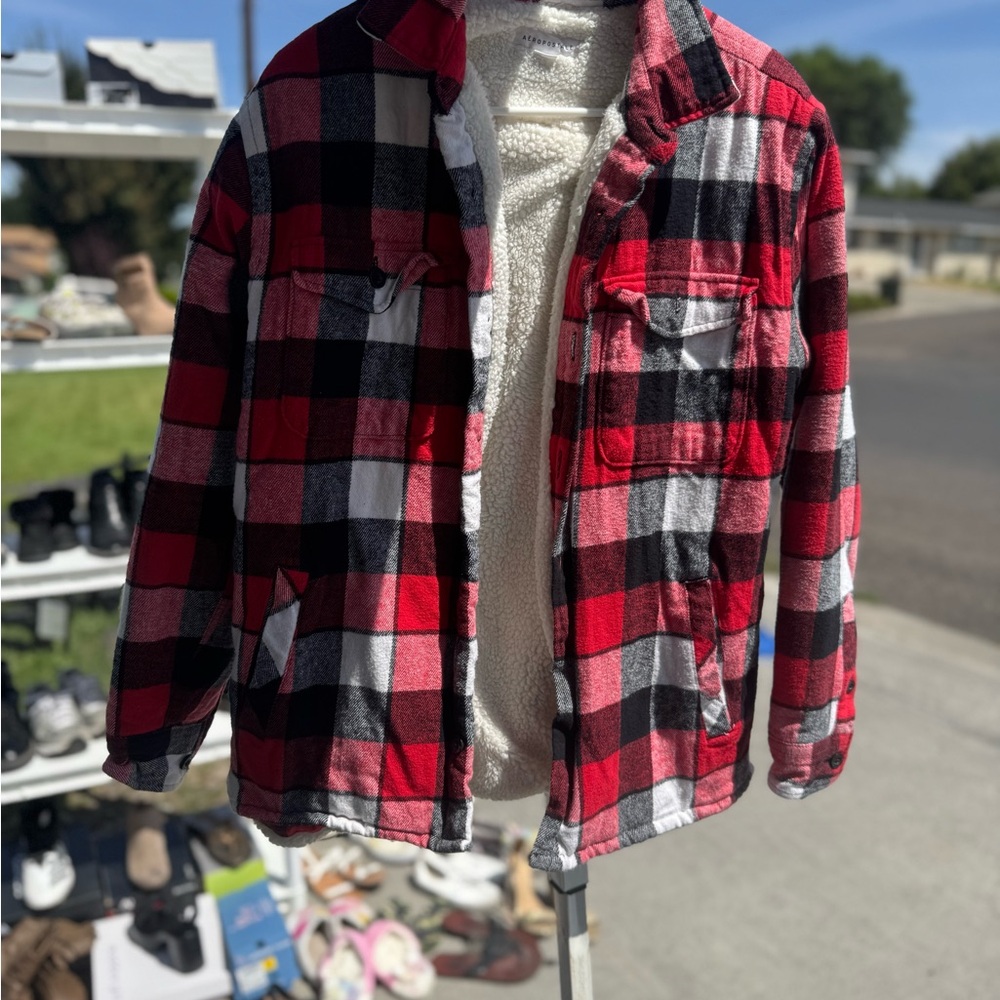 Like new, Aeropostale Red and Black Checkered Jacket